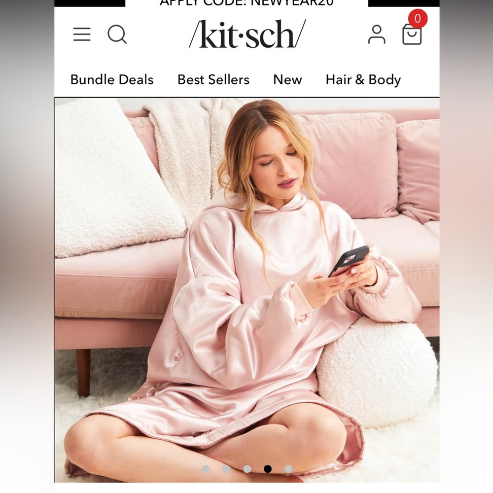 Kitsch Glazey Blush Satin Hoodie only worn once retails for $118 !!!!!!